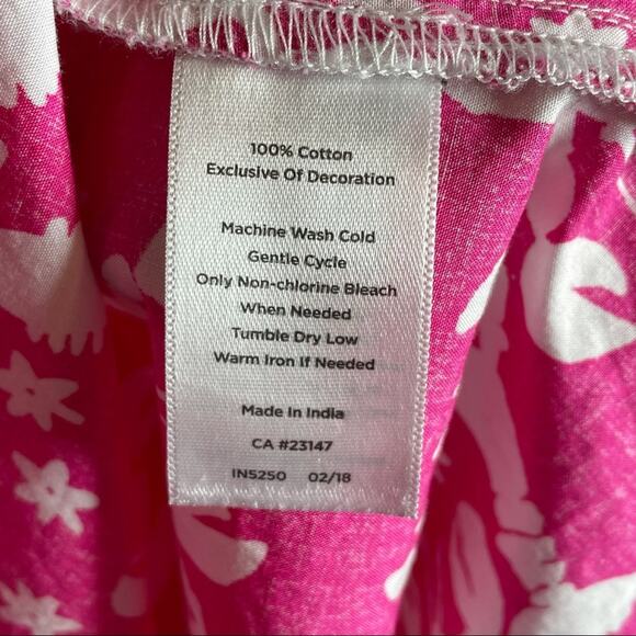 NWOT TALBOTS pink lobster & starfish novelty print cotton rockstar tunic size xs - Picture 7 of 7